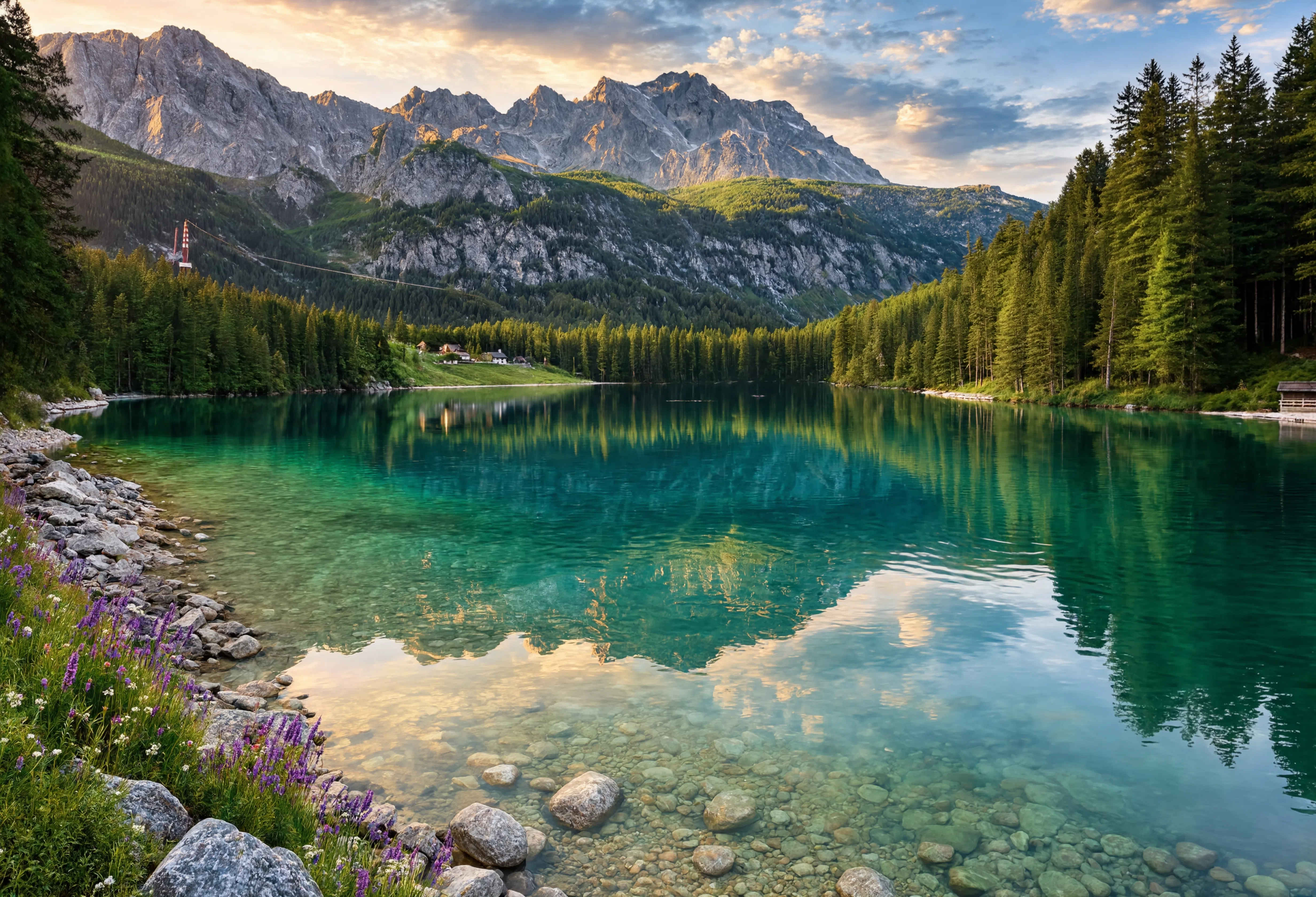 Eibsee und Zugspitze — Alpensee und höchster Gipfel Deutschlands